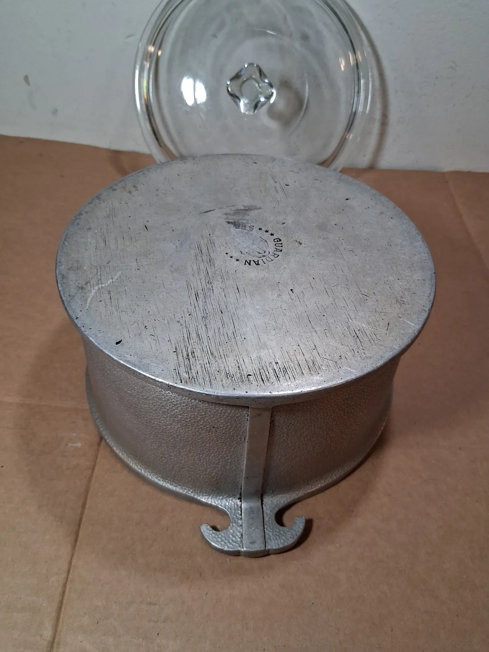 Vintage 4 Qt. GUARDIAN Service Ware Aluminum Dutch Oven Chicken Fryer Glass Lid